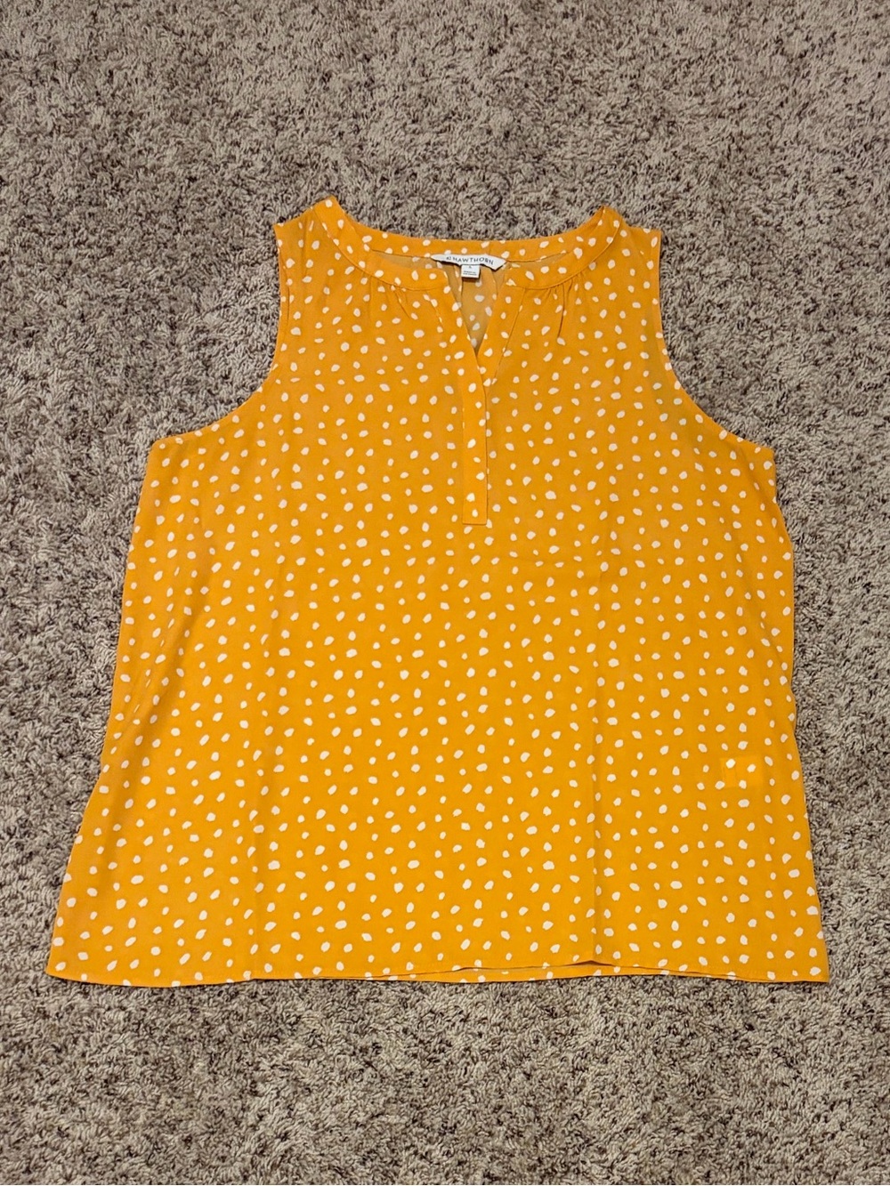 41 Hawthorn Yellow Polka Dot Sleeveless Blouse
